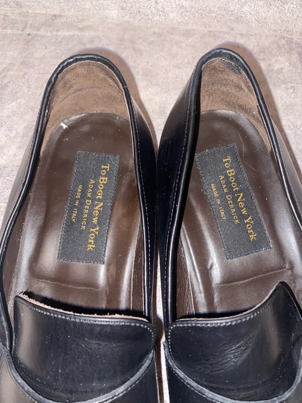 WORN 3x To Boot NY Black Leather Slip On Penny Loafers Shoes Classic Italy 13